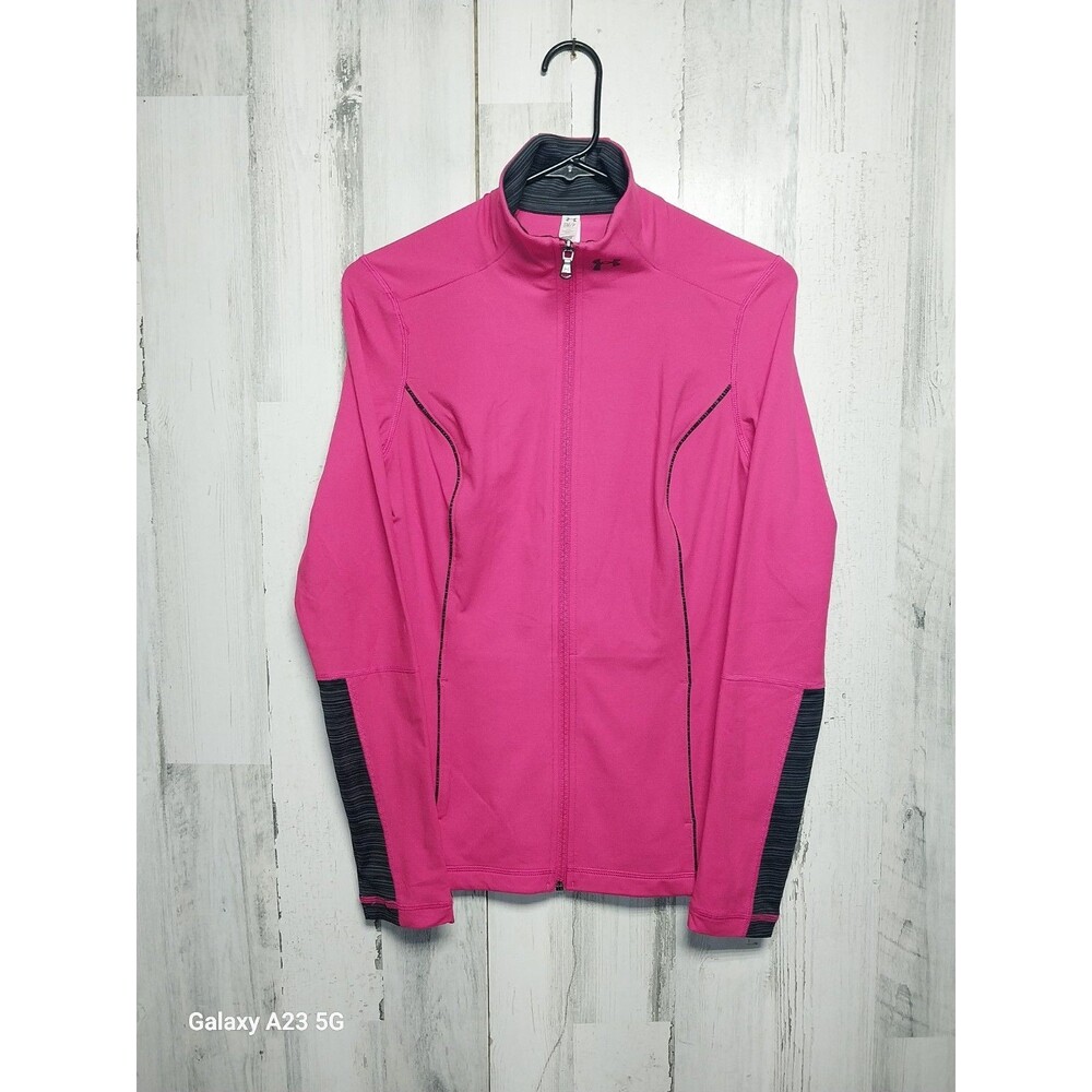 Women's Small Fitted Under Armour Pink All Season Gear Full Zip Athletic Jacket